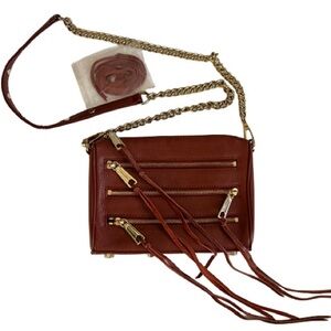 Rebecca Minkoff Brown Leather Moto Crossbody Bag